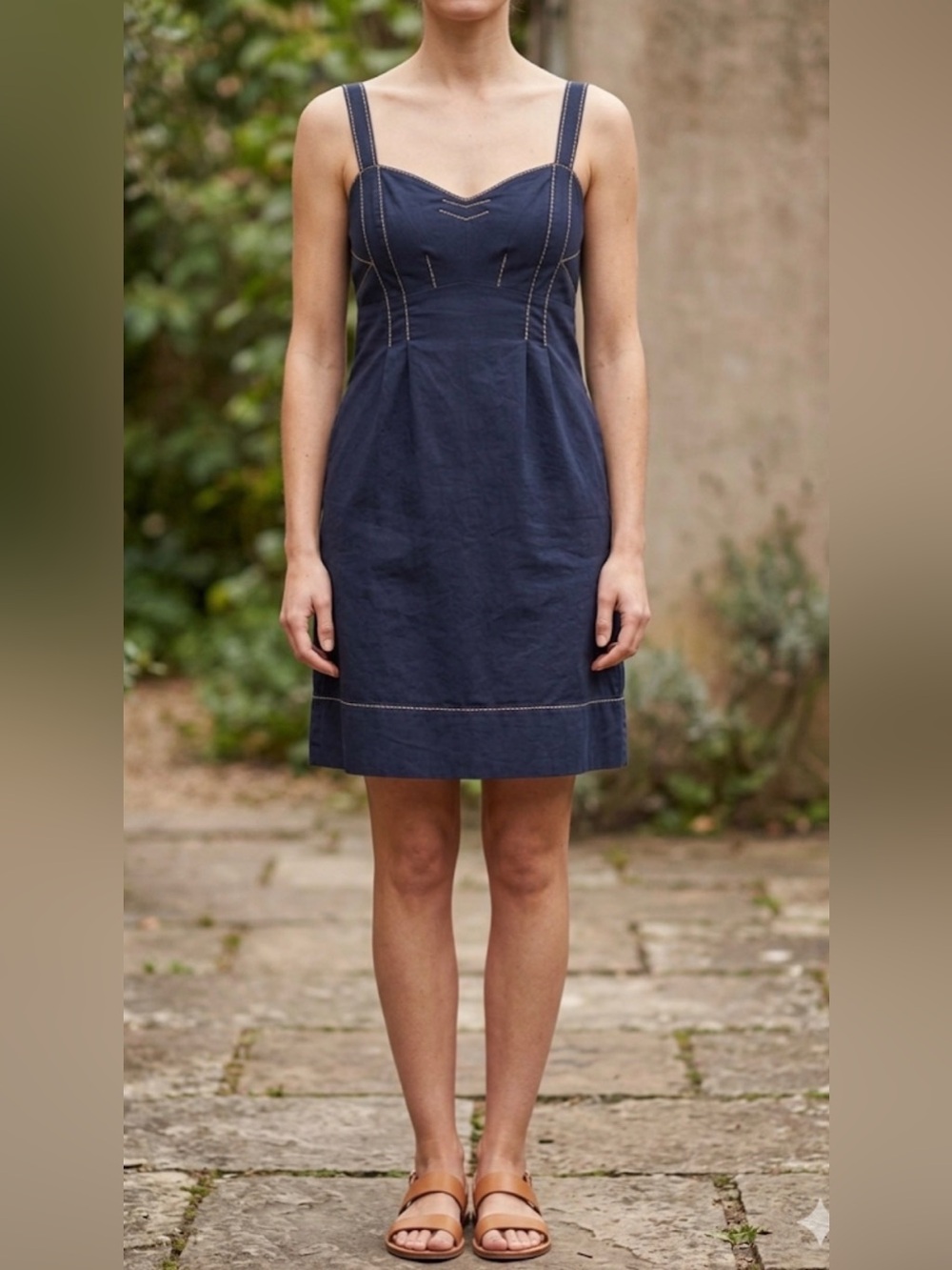 Navy Blue Cotton Dress